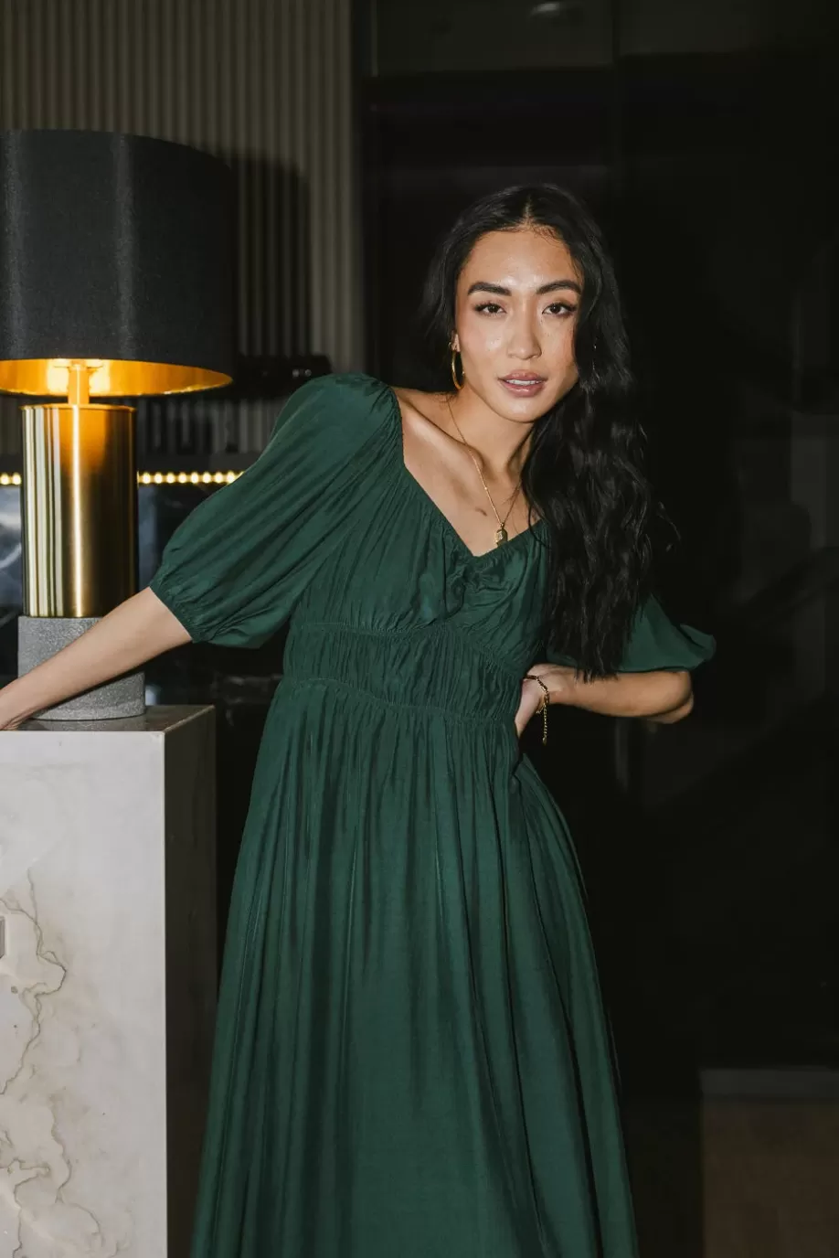 Outlet Addison Puff Sleeve Dress in MIDI DRESSES | DRESSES