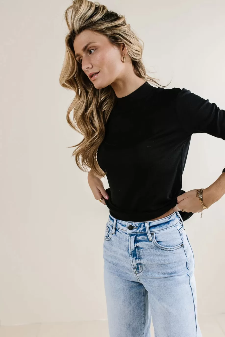 New Alani Mock Neck Top in TOPS