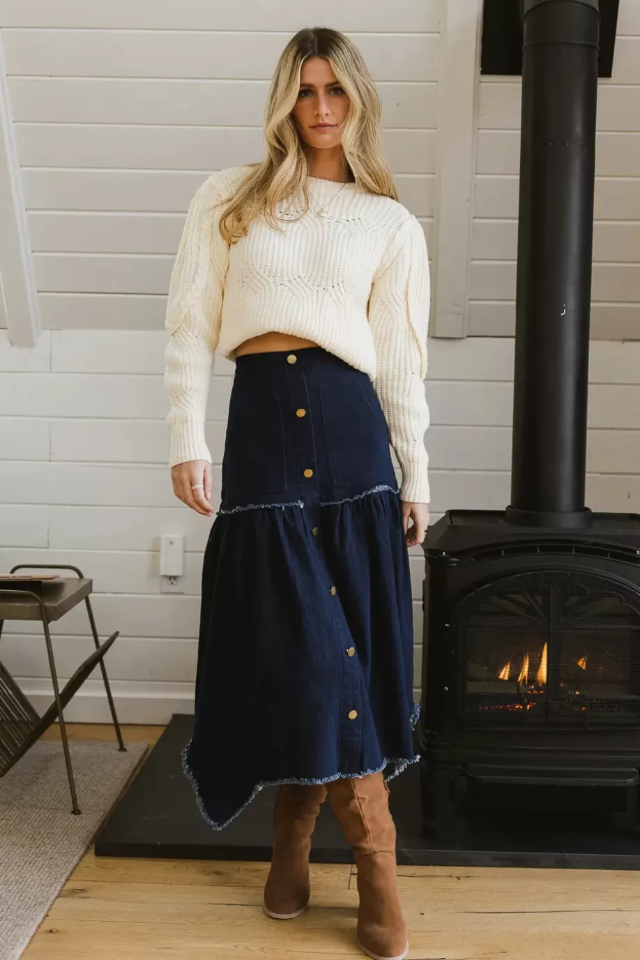 Cheap Amy Braided Cable Knit Sweater in SWEATERS | SWEATERS