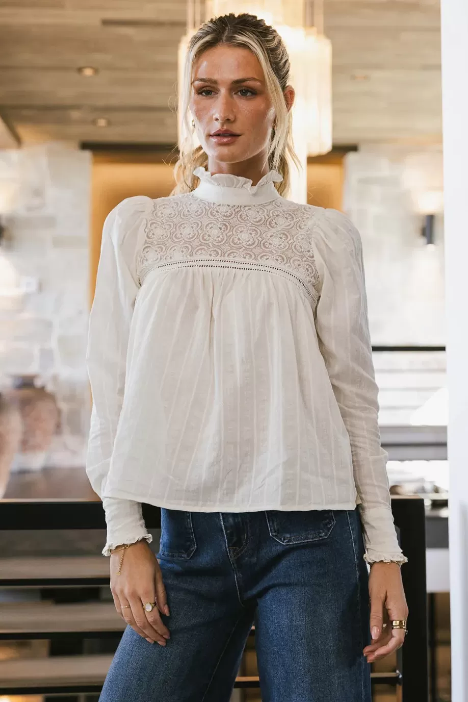 Hot Anahi Lace Top in - FINAL SALE BLOUSES | BLOUSES