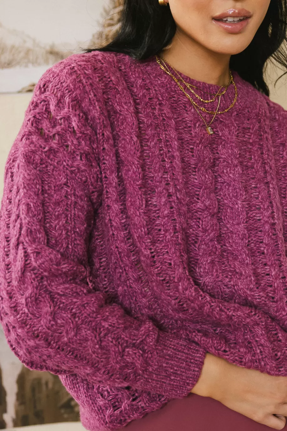 Clearance Annie Cable Knit Sweater in SWEATERS | SWEATERS