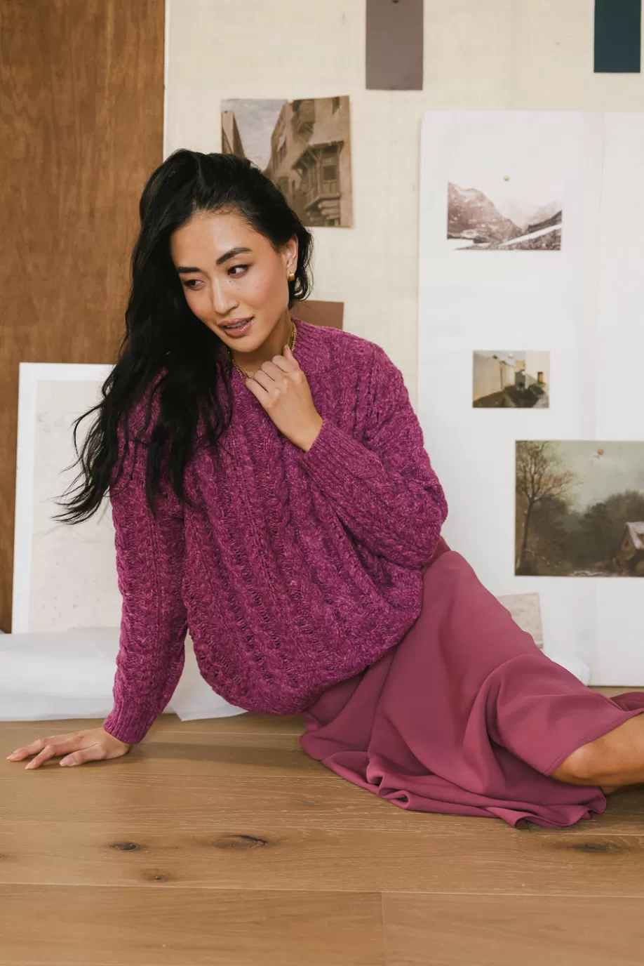 Clearance Annie Cable Knit Sweater in SWEATERS | SWEATERS