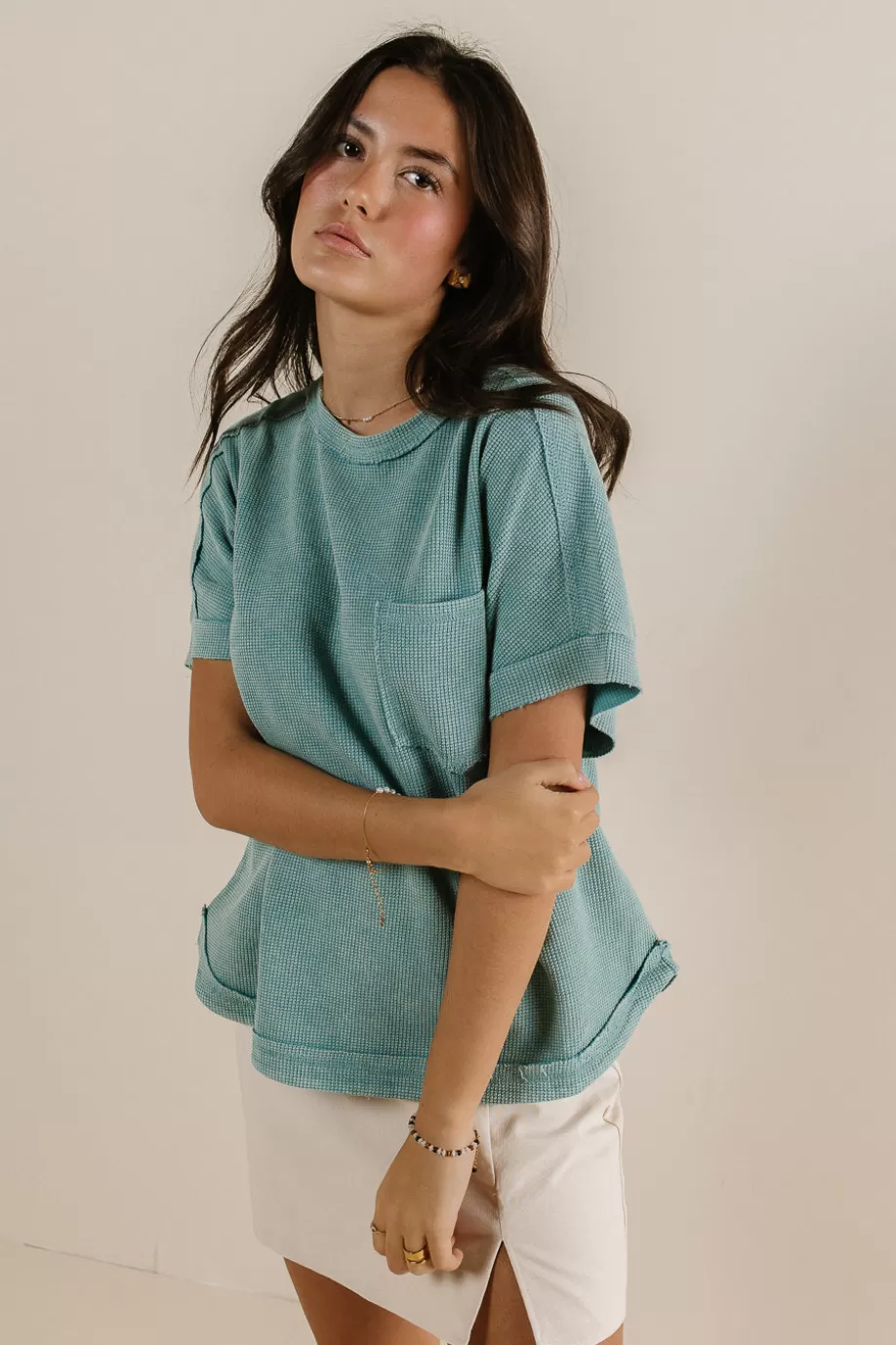 New Ariella Waffle Knit Top in TEES & TANKS | TEES & TANKS
