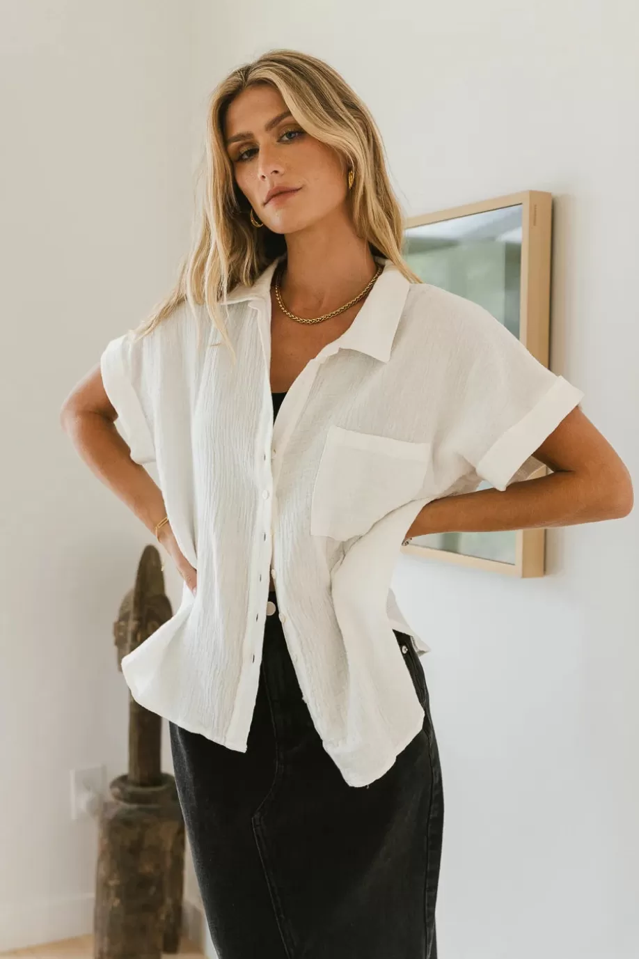 Flash Sale Aurelia Button Up Top in - FINAL SALE BUTTON DOWN | TOPS