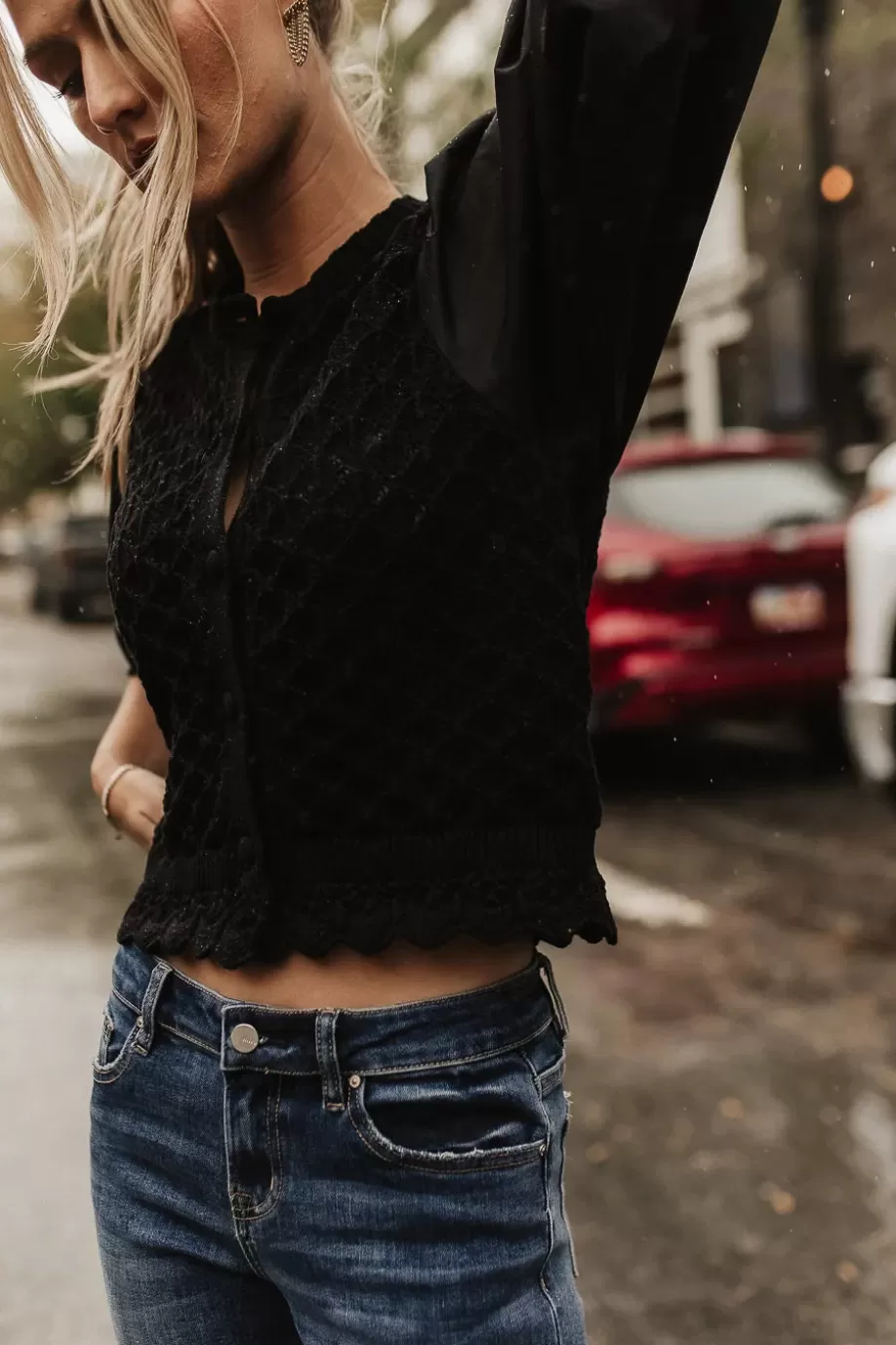 Online Avery Crochet Cardigan in TOPS