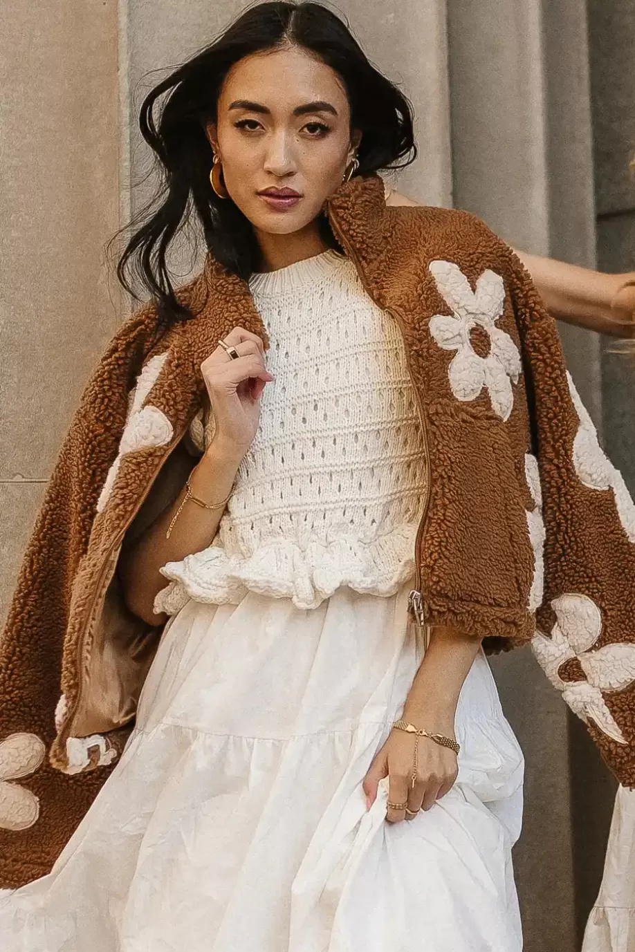 Store BlankNYC Floral Teddy Jacket in OUTERWEAR