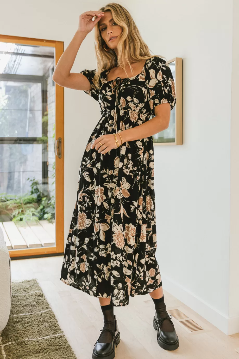 Cheap Brooke Floral Midi Dress - FINAL SALE DRESSES