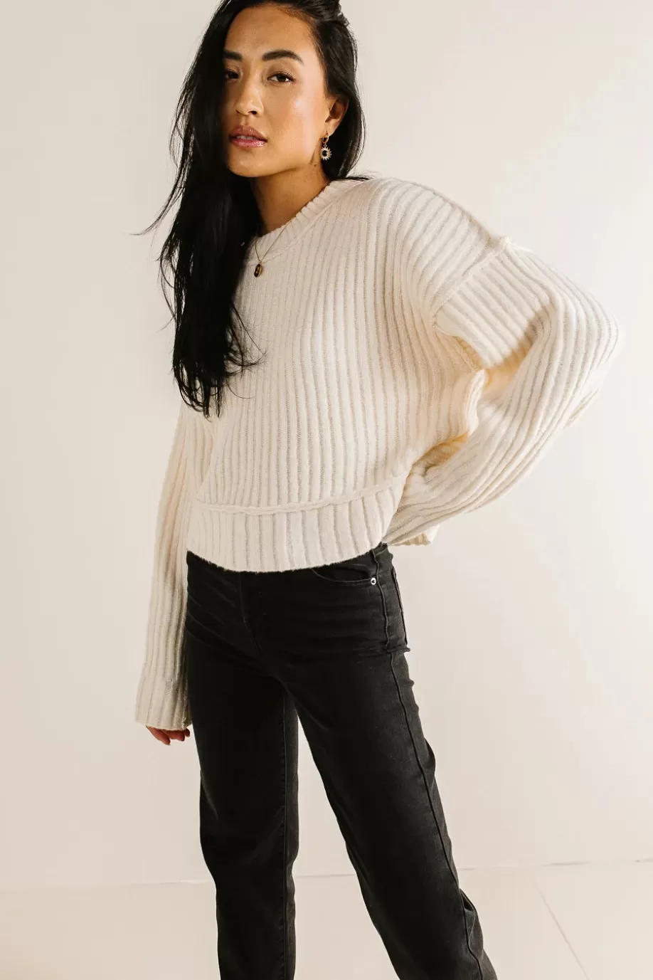 Hot Daniela Ribbed Sweater in SWEATERS | SWEATERS