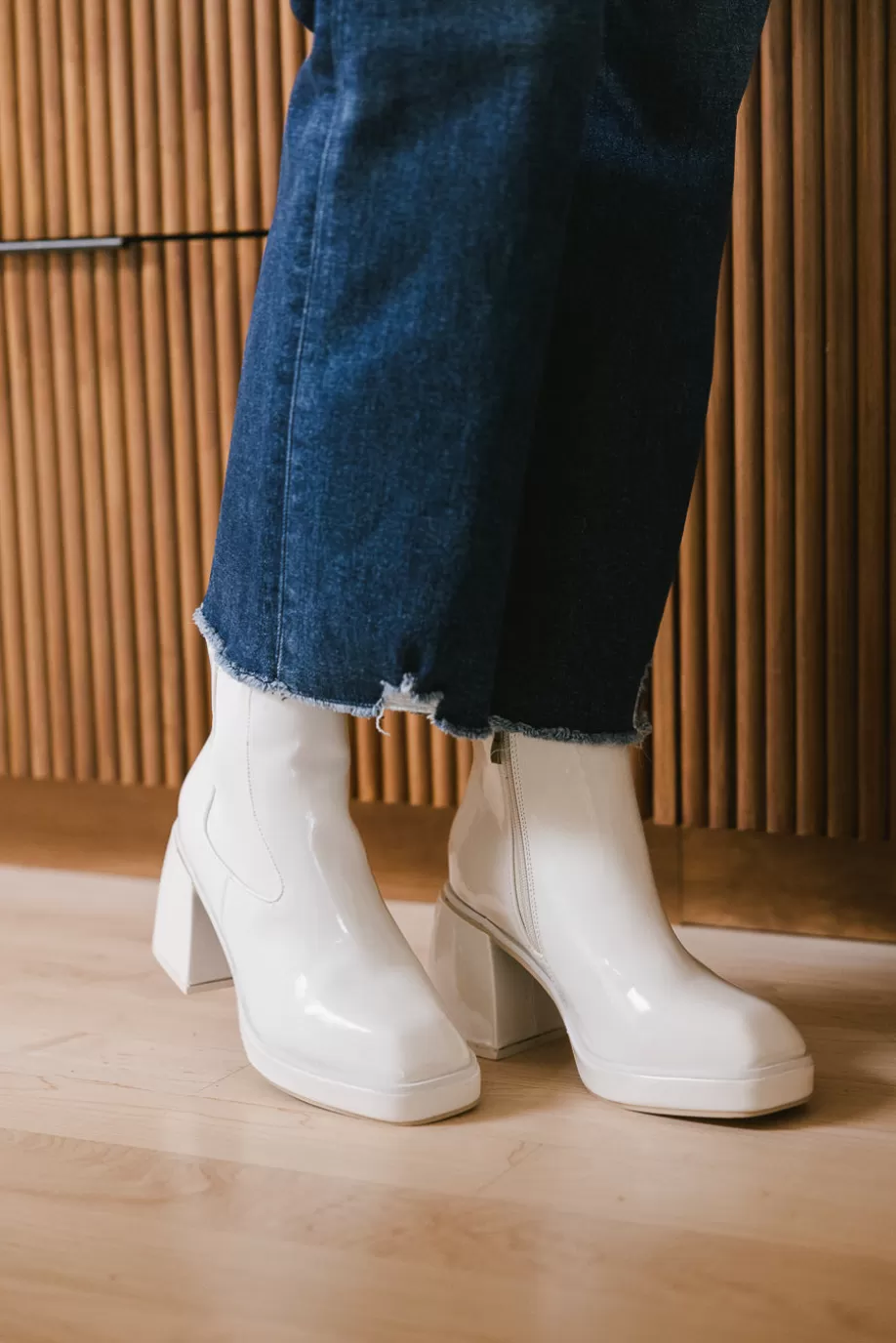 Hot Fallon Heeled Boots in Off White - FINAL SALE SHOES | SHOES