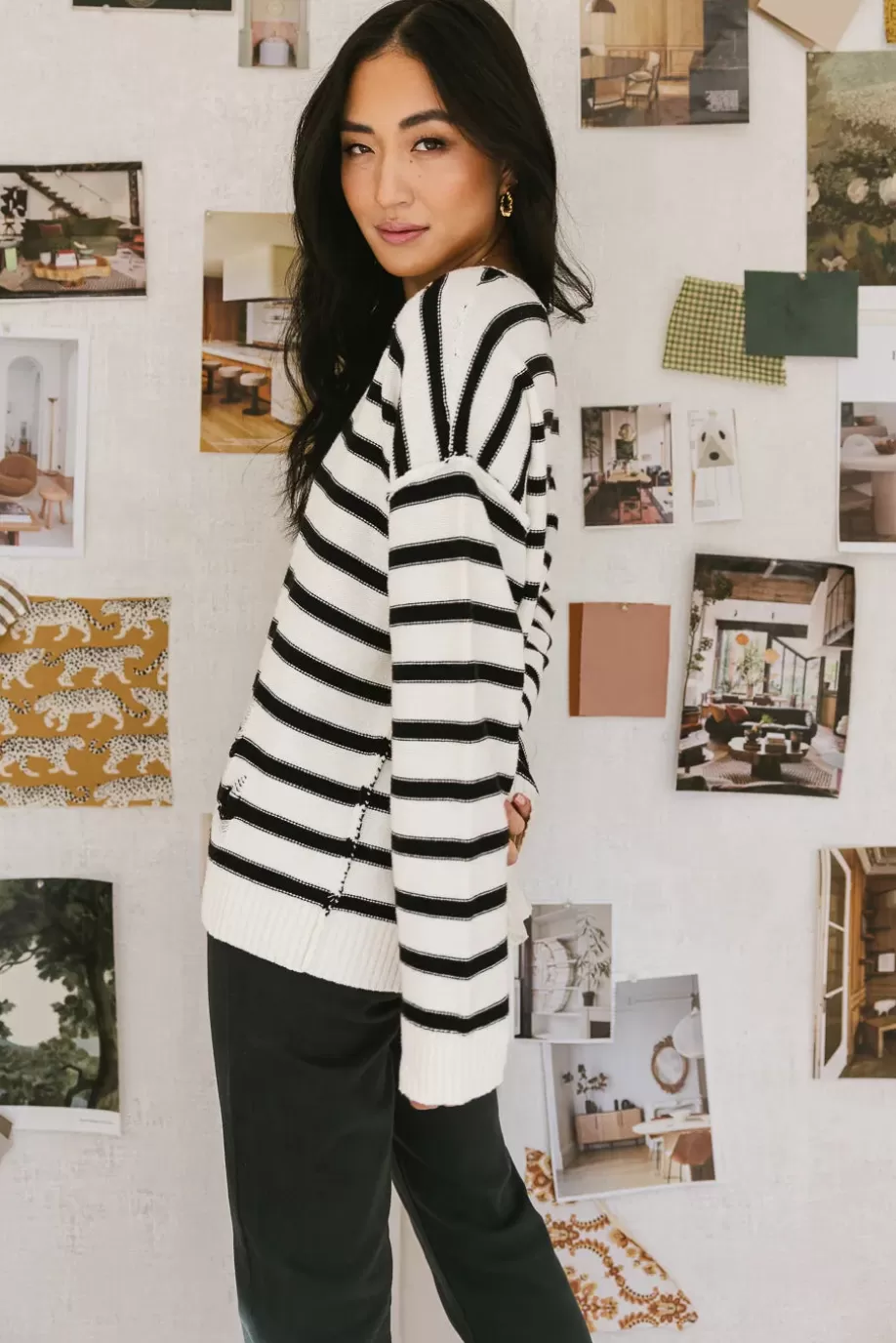 Fashion Inside Out Distressed Sweater TOPS
