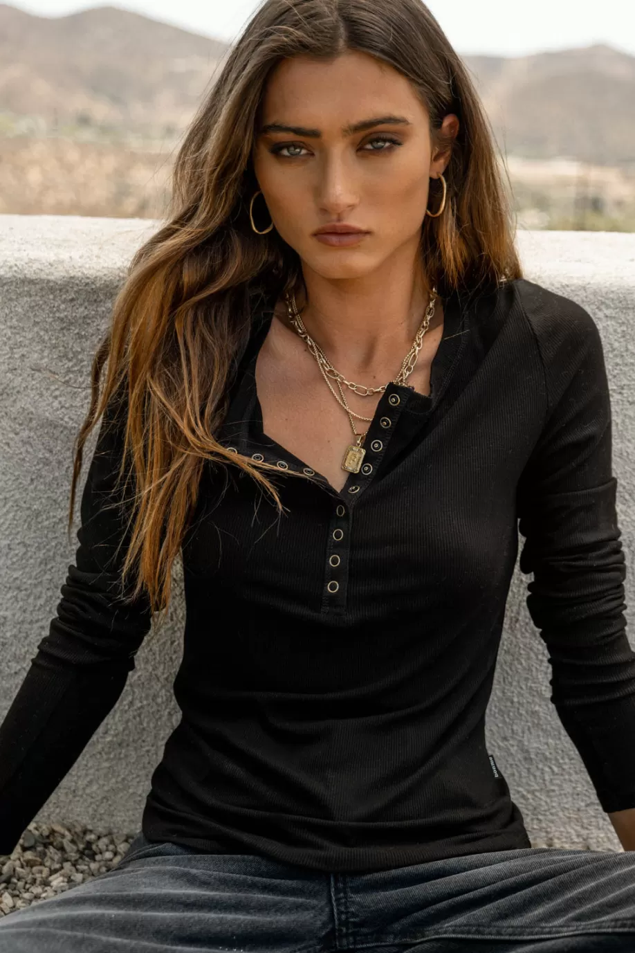 Flash Sale Ivanna Henley Top in TEES & TANKS | TEES & TANKS