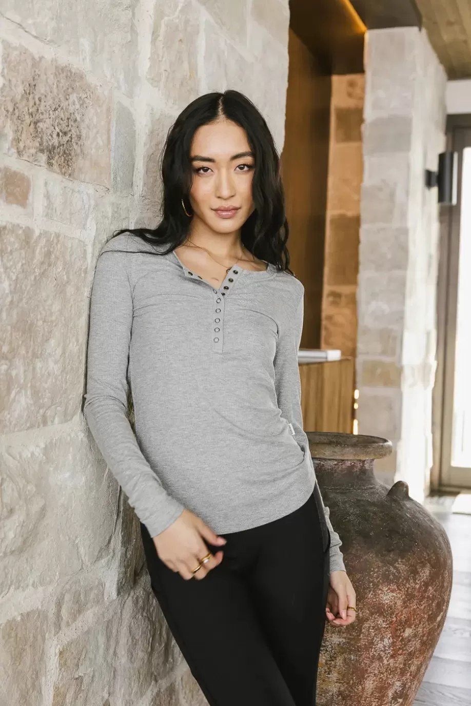 Outlet Ivanna Henley Top in - FINAL SALE TEES & TANKS | TEES & TANKS