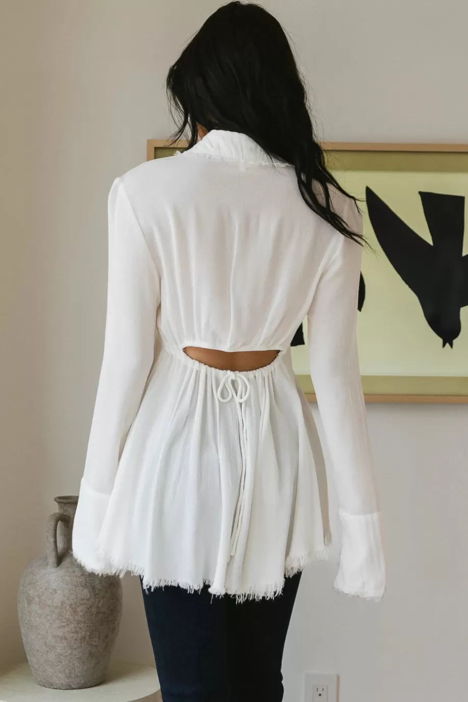 Clearance Jesse Fringe Top in - FINAL SALE BUTTON DOWN