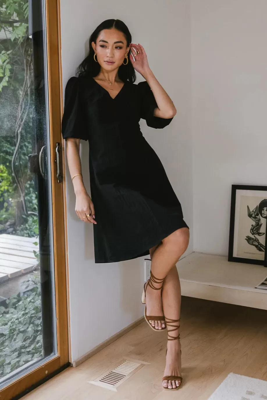 Best Kaylie Puff Sleeve Dress in - FINAL SALE DRESSES