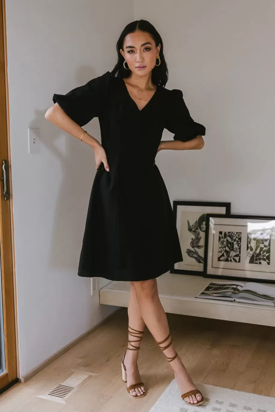 Best Kaylie Puff Sleeve Dress in - FINAL SALE DRESSES