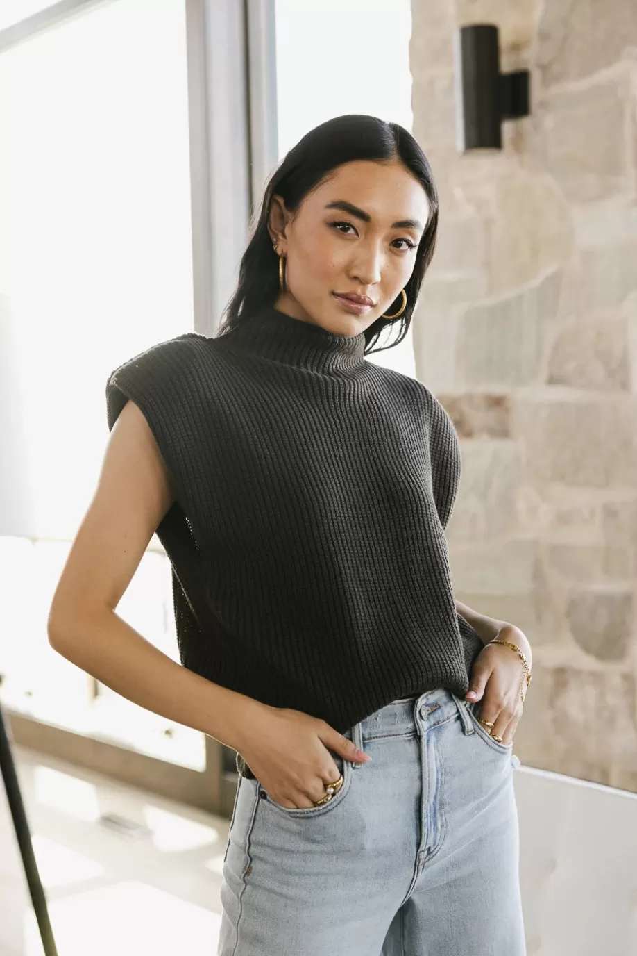 Shop Kippa Shoulder Pad Sweater in SWEATERS | SWEATERS