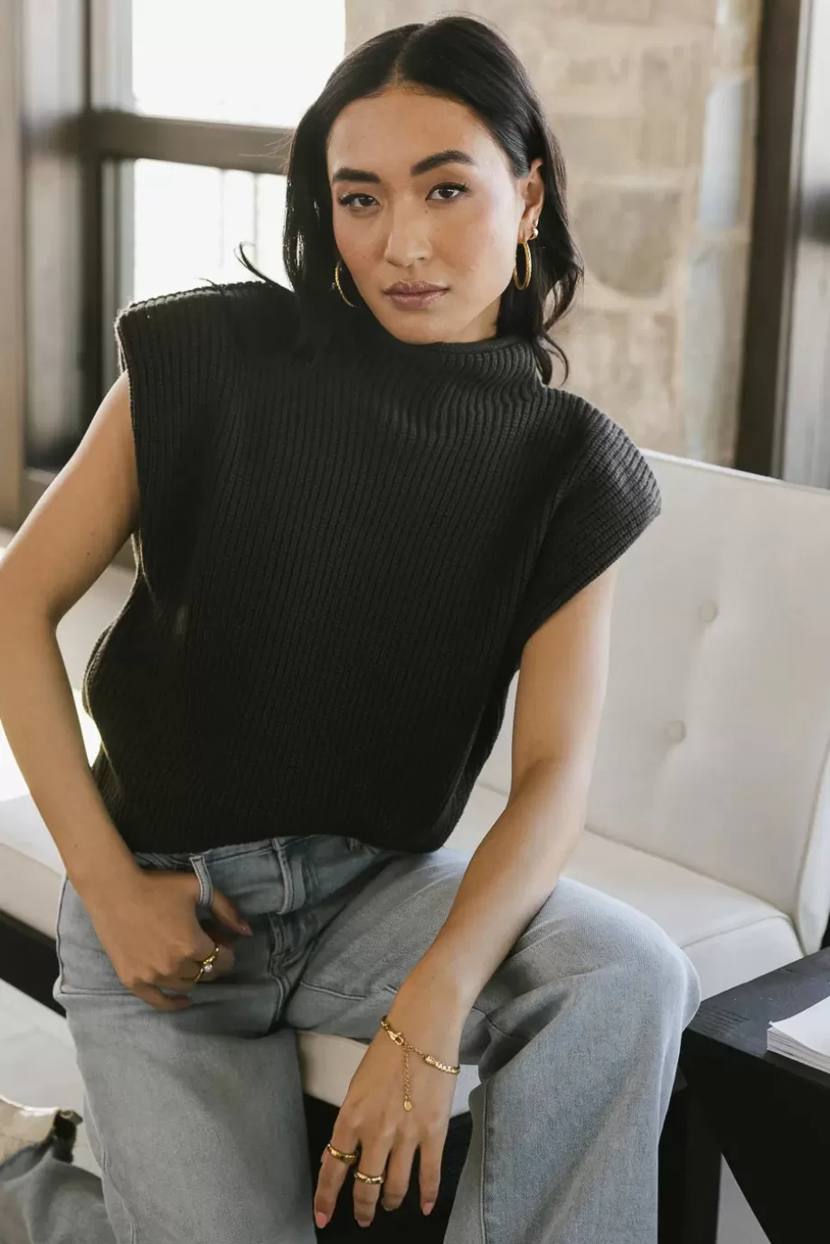 Shop Kippa Shoulder Pad Sweater in SWEATERS | SWEATERS