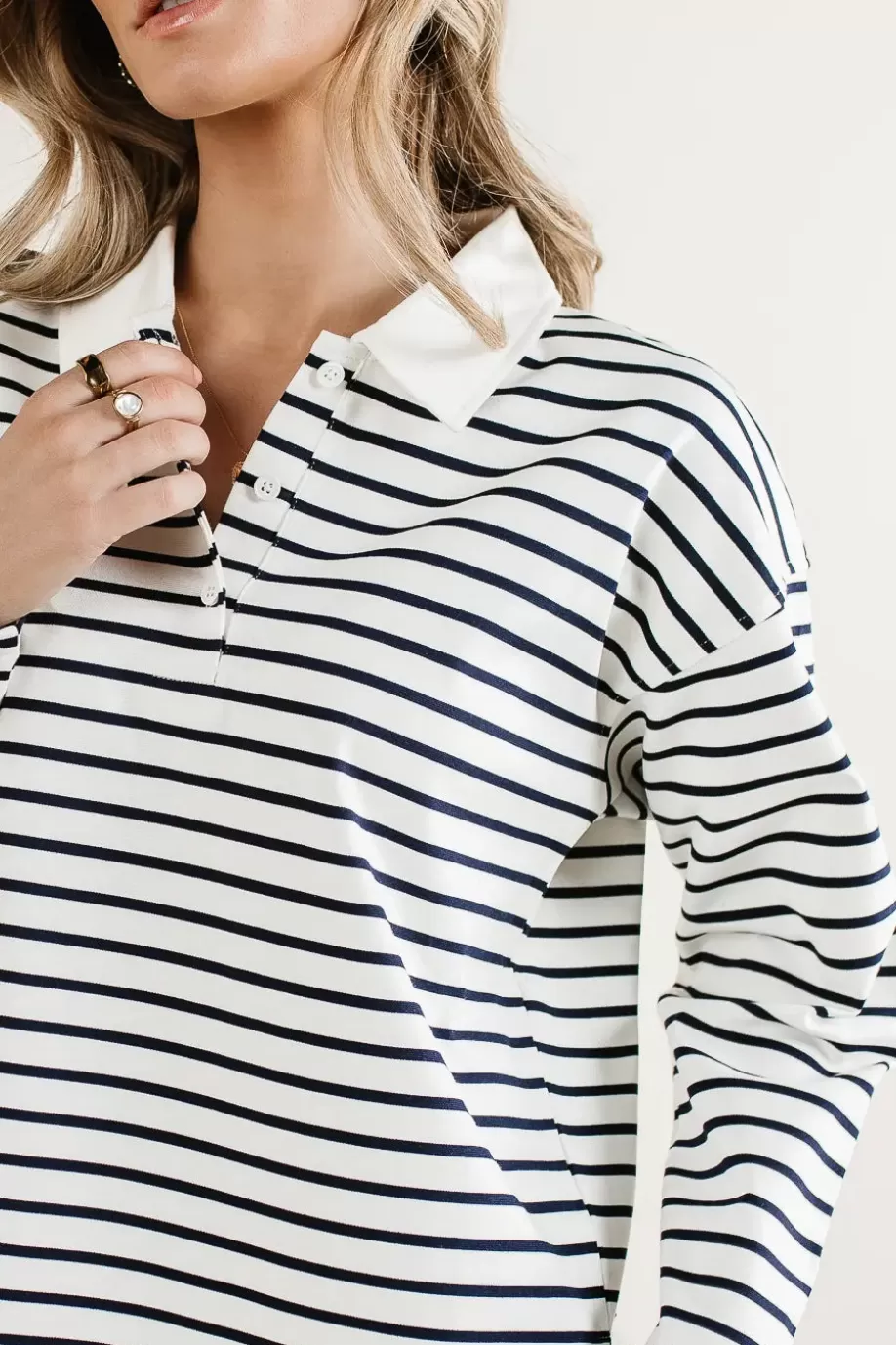 Fashion Layla Collared Striped Top TEES & TANKS | TEES & TANKS