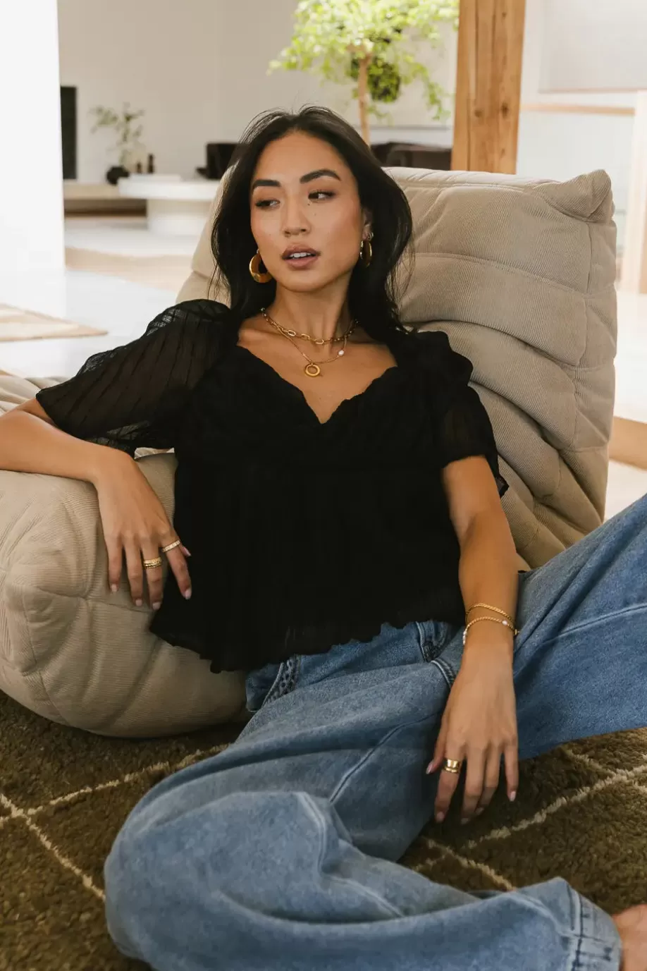 Outlet Lois Textured Top in - FINAL SALE TOPS