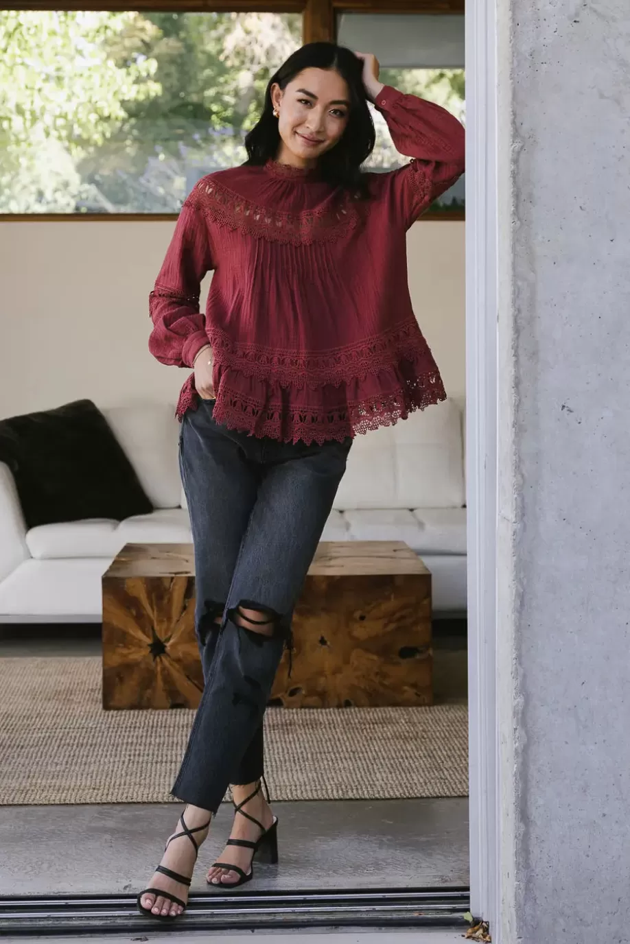 Clearance Marlowe Lace Top in - FINAL SALE BLOUSES | BLOUSES