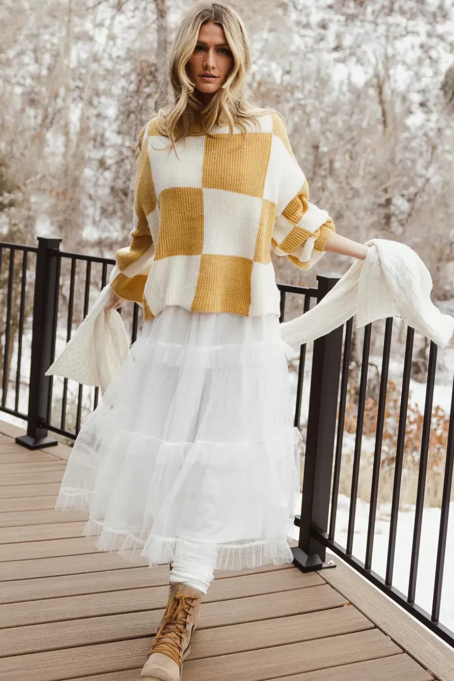 Discount McKenna Checkered Sweater in - FINAL SALE SWEATERS | SWEATERS