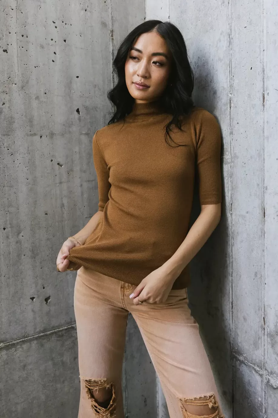 Shop Mock Neck Sweater Top in - FINAL SALE SWEATERS | SWEATERS