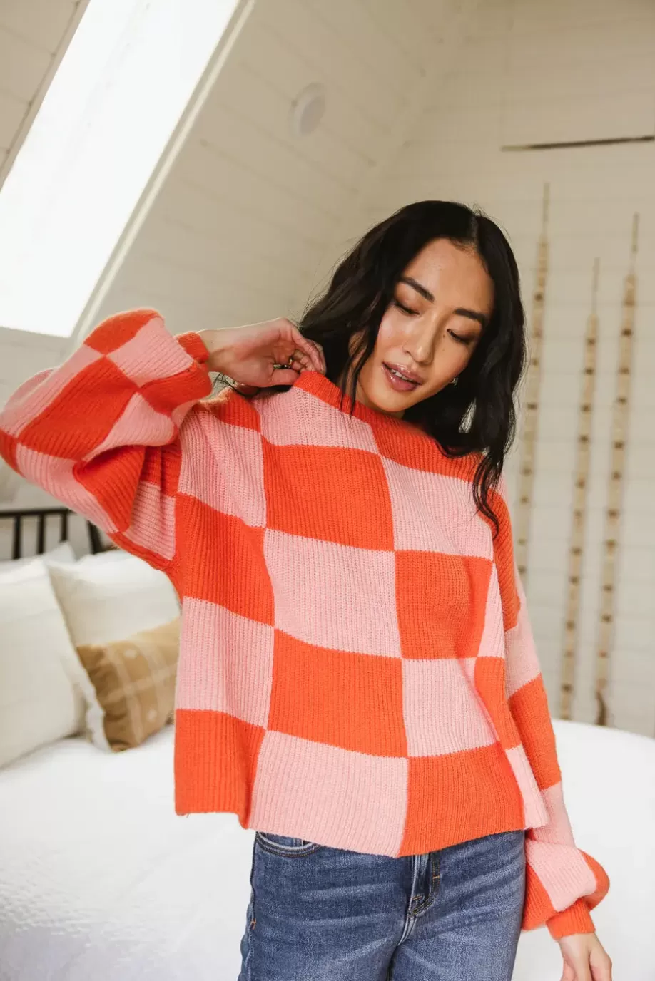 Best Sale Morgan Checkered Sweater in SWEATERS | SWEATERS