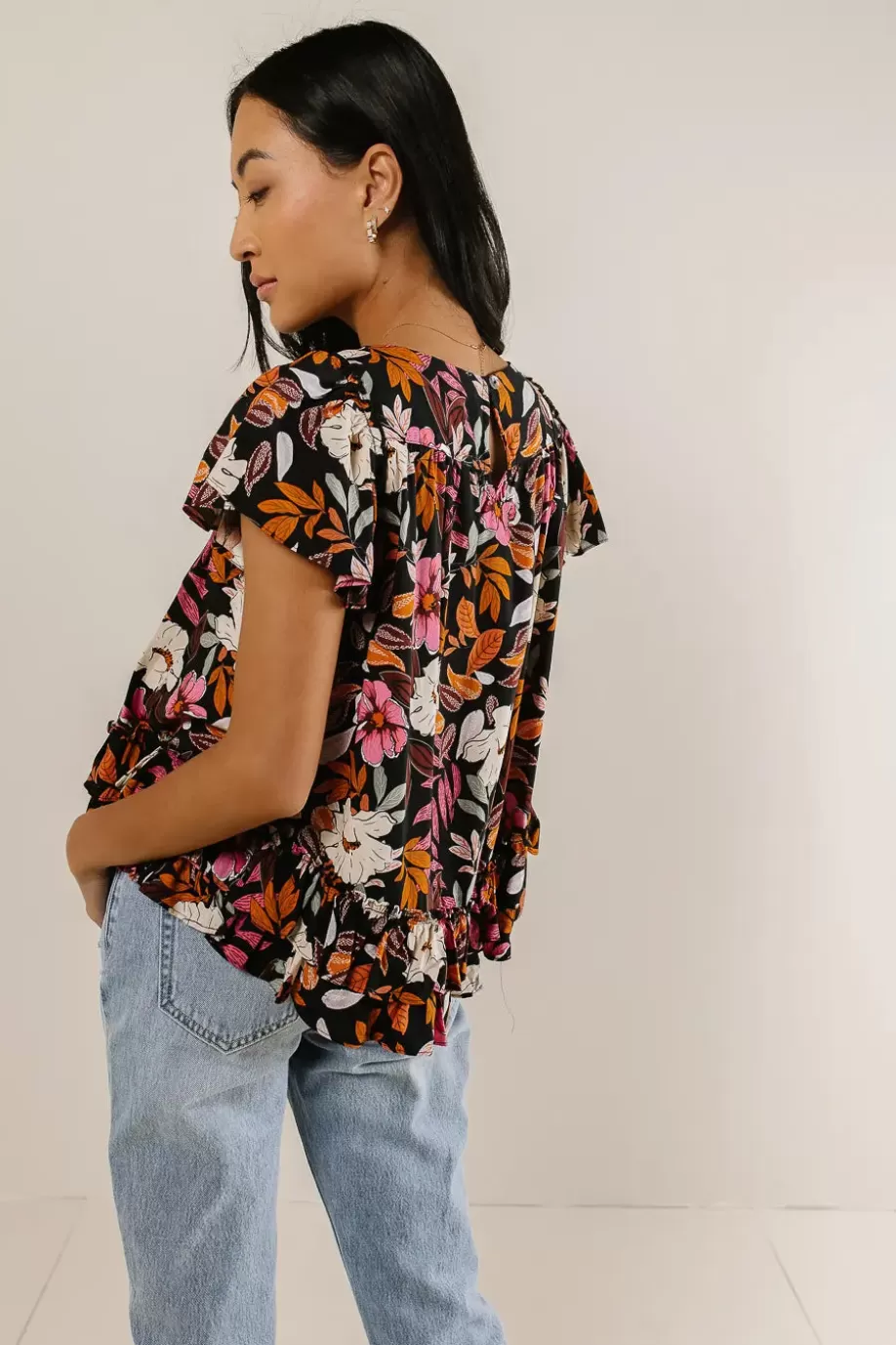 Outlet Nola Floral Blouse | Short Sleeve Woven Top BLOUSES | BLOUSES