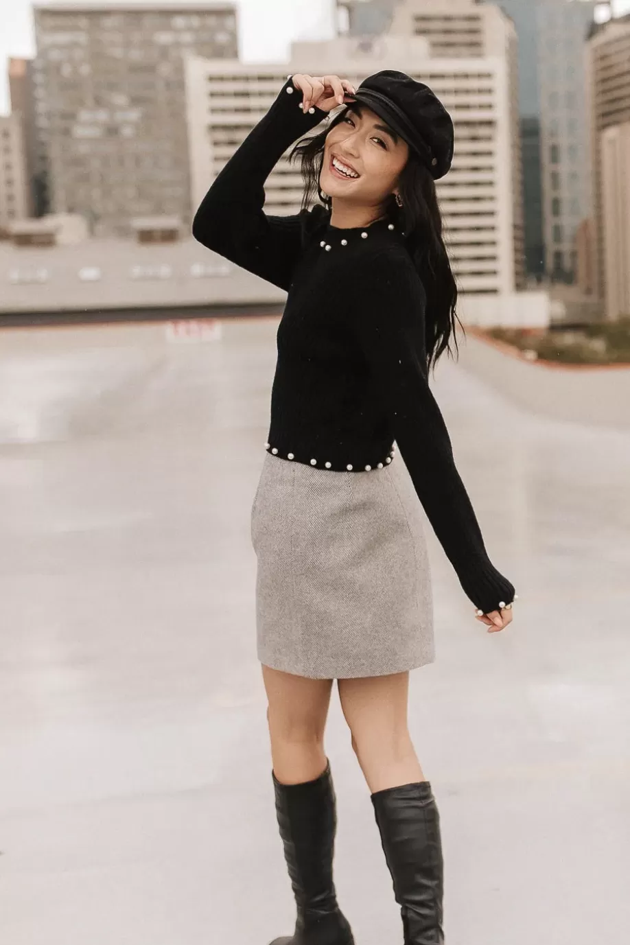 Cheap Pearl Embellished Sweater in SWEATERS | SWEATERS