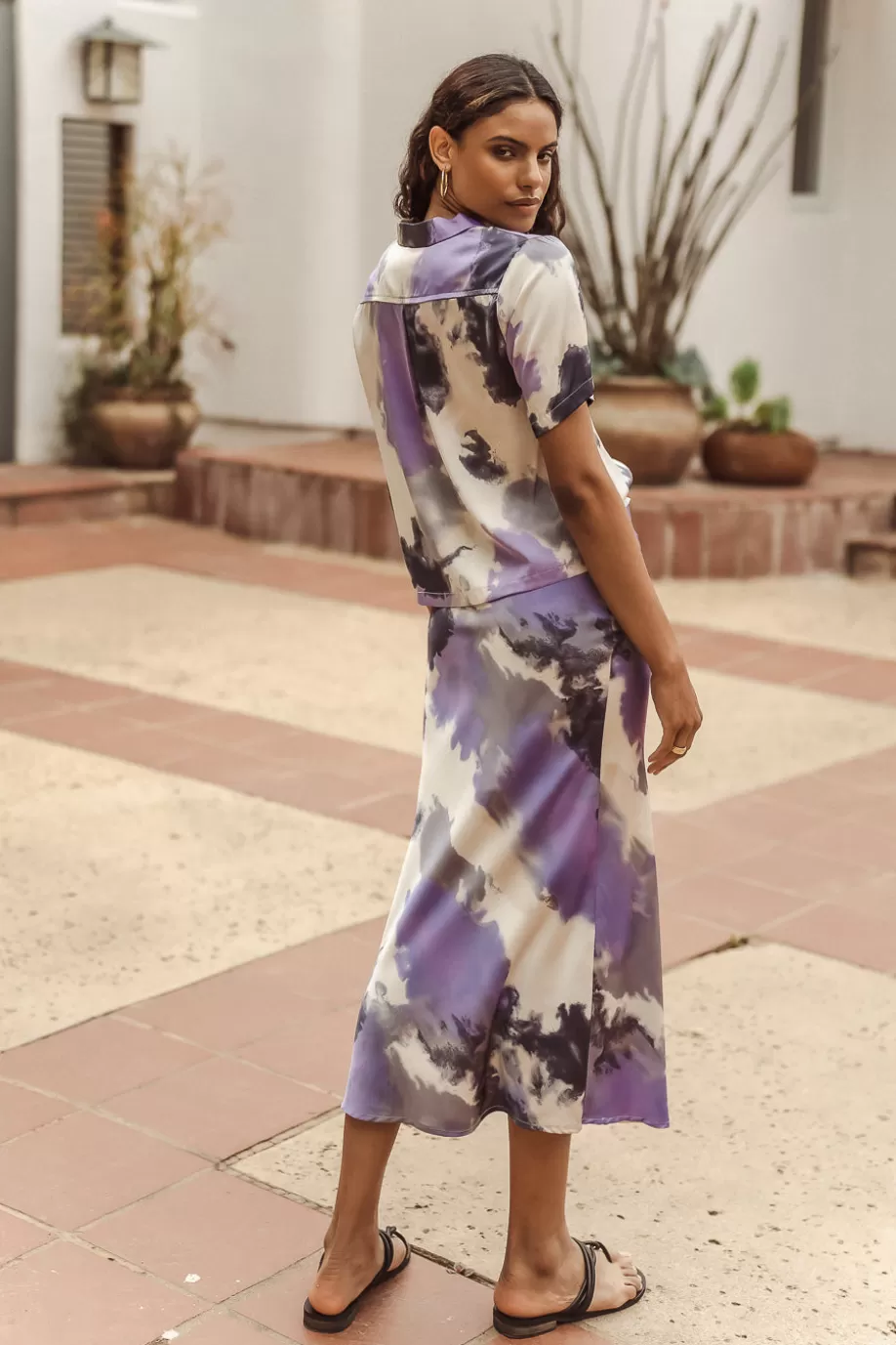 Discount Phoebe Watercolor Button Up in - FINAL SALE BUTTON DOWN | SETS