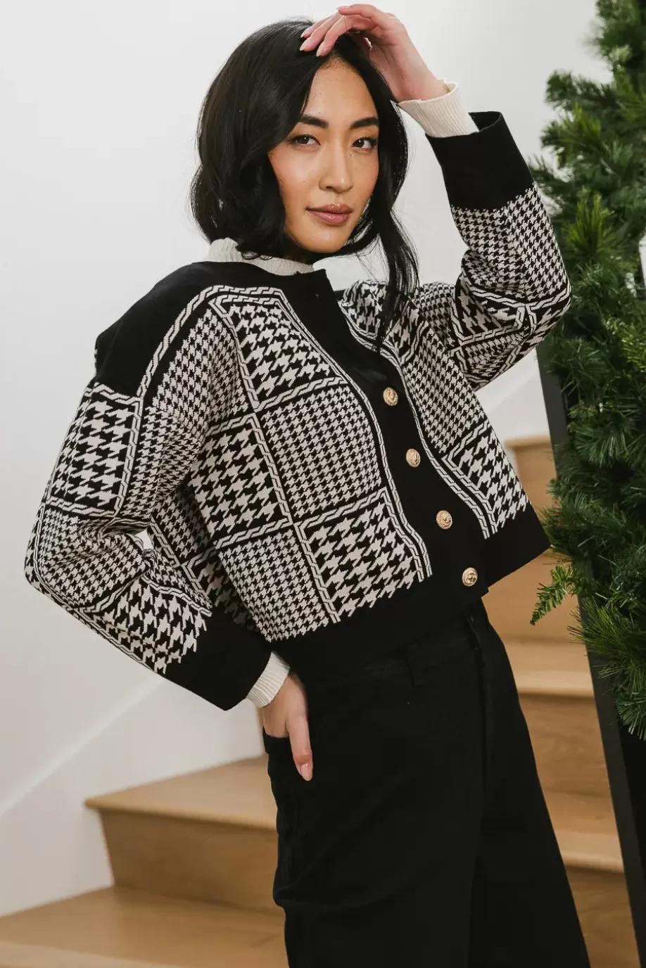 New Piper Houndstooth Cardigan SWEATERS | SWEATERS