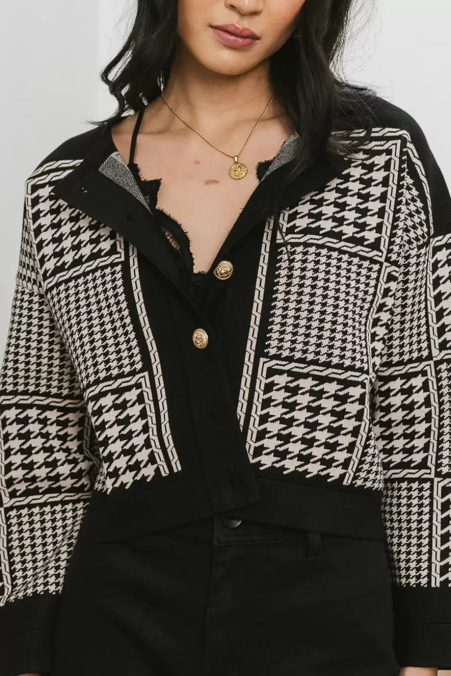 New Piper Houndstooth Cardigan SWEATERS | SWEATERS