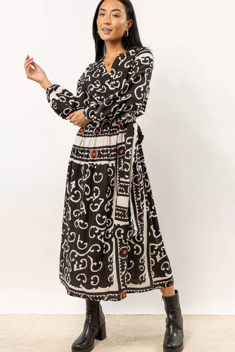 Cheap Porter Wrap Midi Dress - FINAL SALE MIDI DRESSES | DRESSES