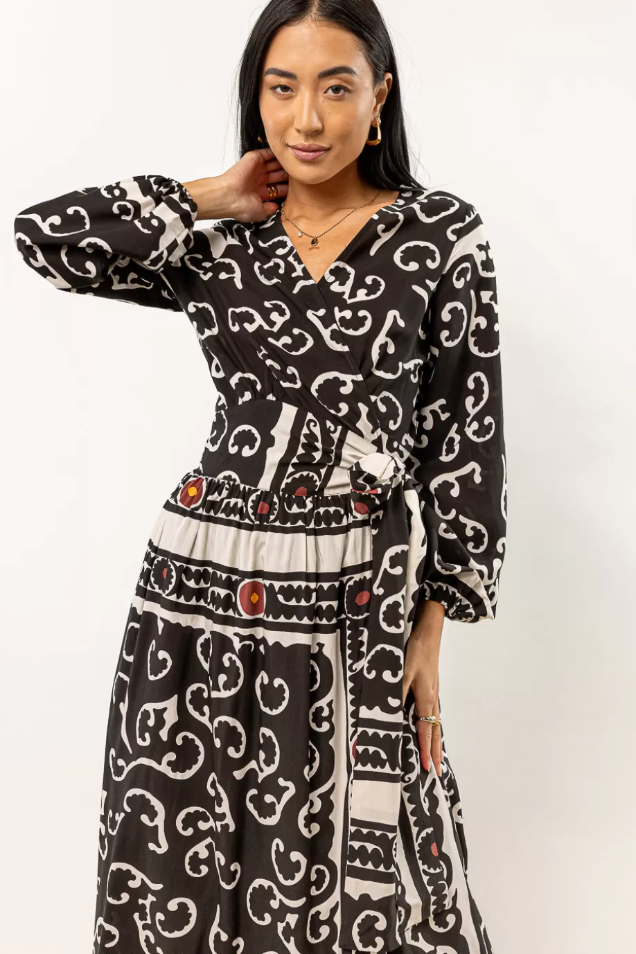 Cheap Porter Wrap Midi Dress - FINAL SALE MIDI DRESSES | DRESSES