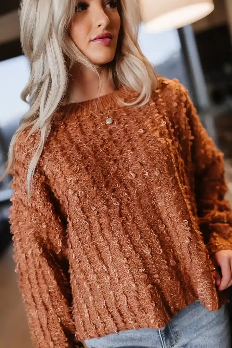 Cheap Raegan Fuzzy Sweater in SWEATERS | SWEATERS