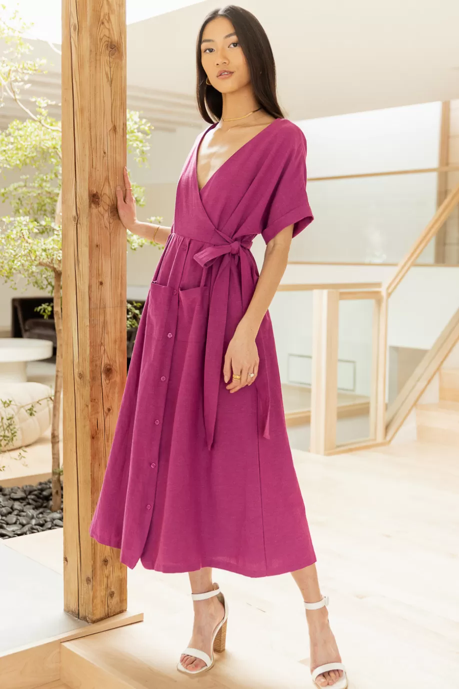 Fashion Ruby Button Front Dress in - FINAL SALE MIDI DRESSES | DRESSES