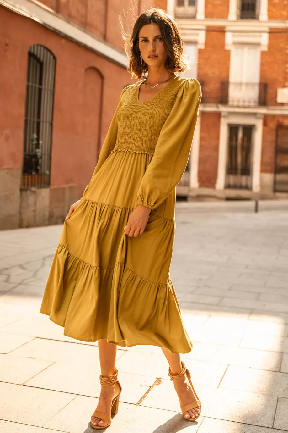 Best Smocked Tiered Midi Dress in - FINAL SALE MIDI DRESSES | DRESSES