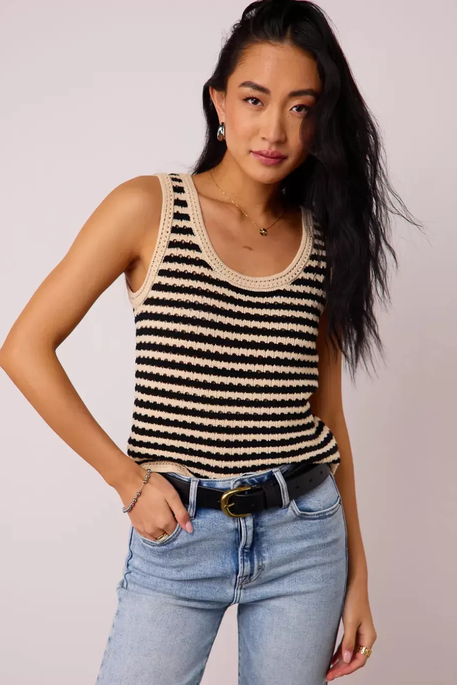 Clearance Striped Crochet Tank in TEES & TANKS | TEES & TANKS