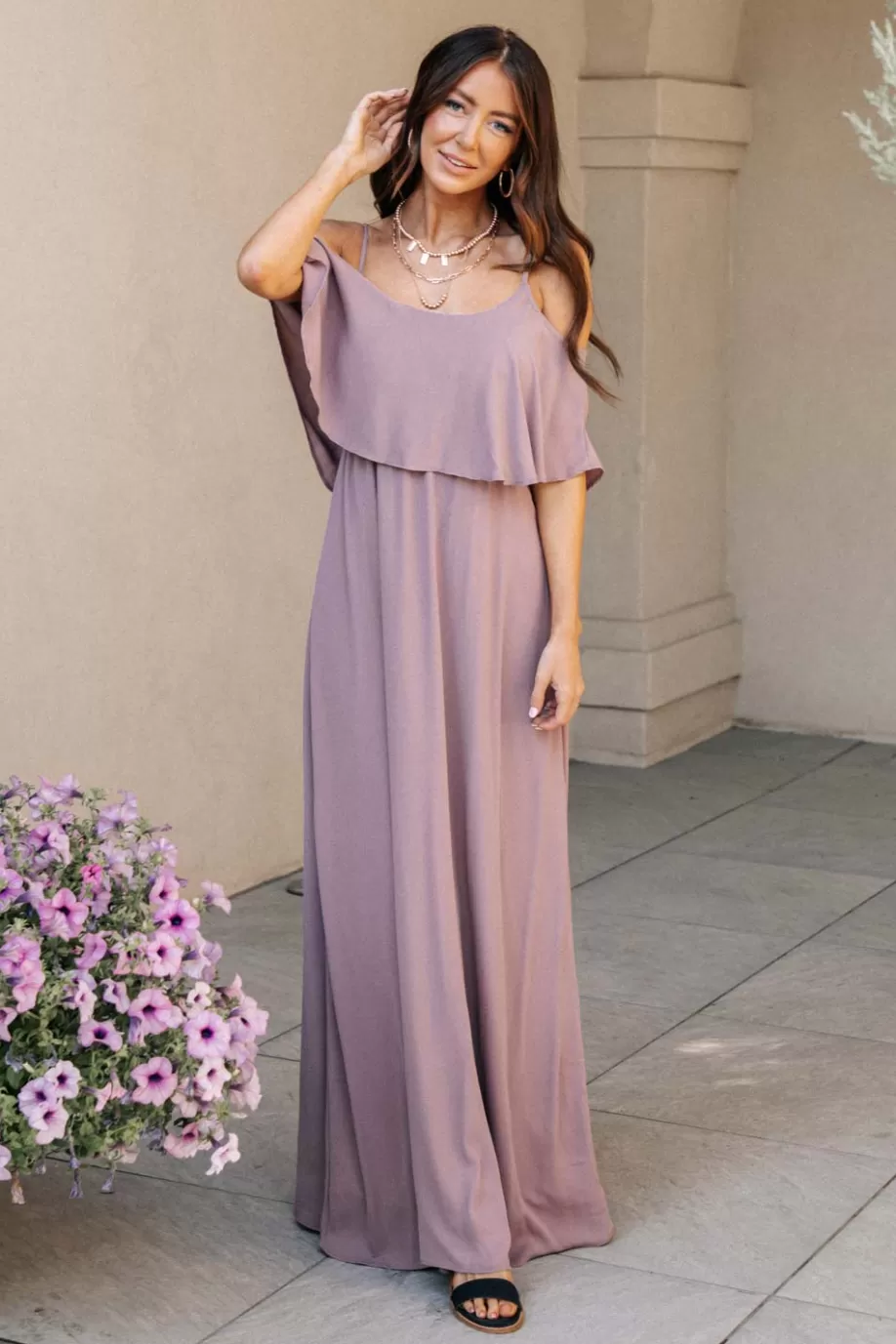 Hot Toni Off The Shoulder Maxi Dress in - FINAL SALE MAXI DRESSES