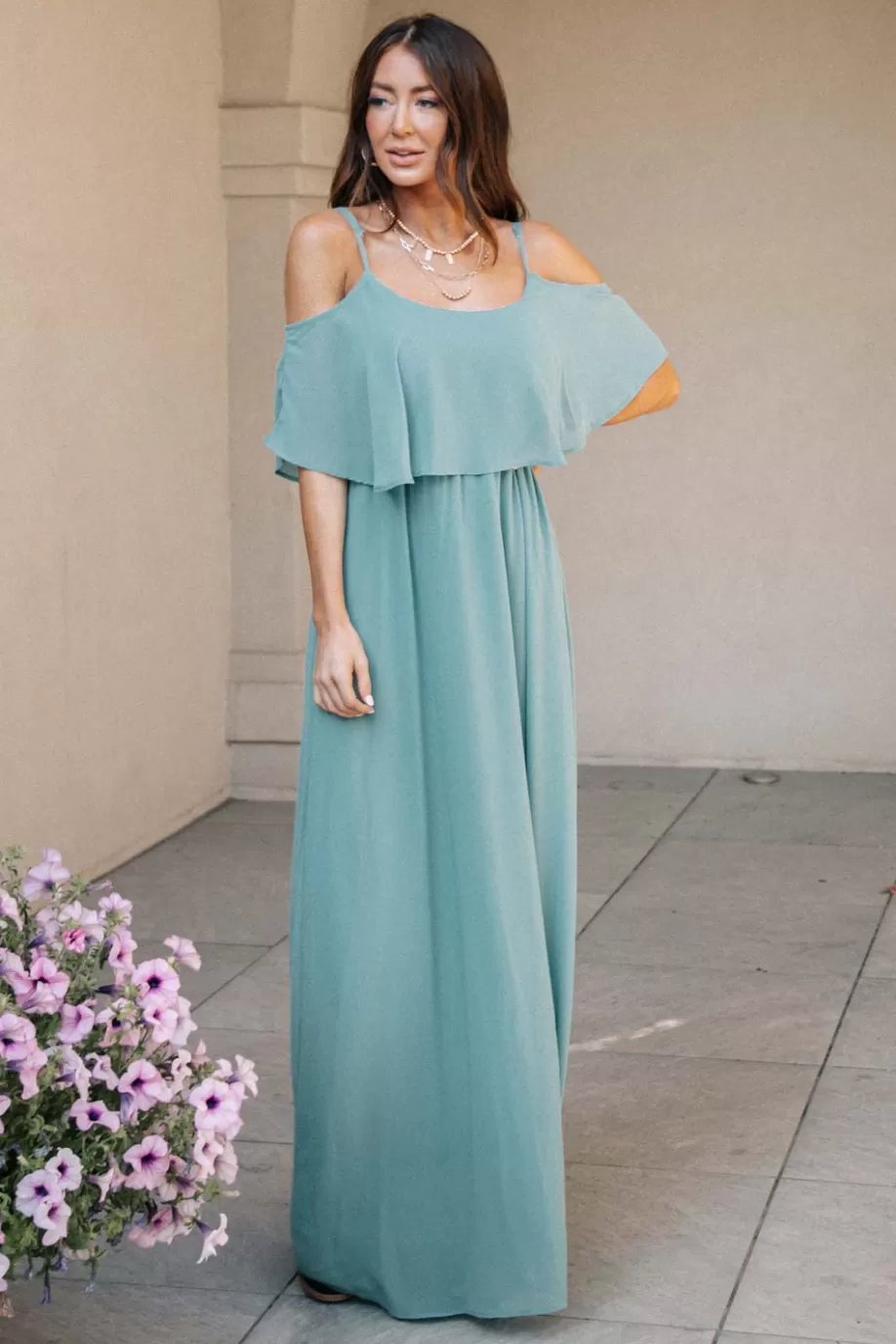 Best Sale Toni Off The Shoulder Maxi Dress in - FINAL SALE MAXI DRESSES
