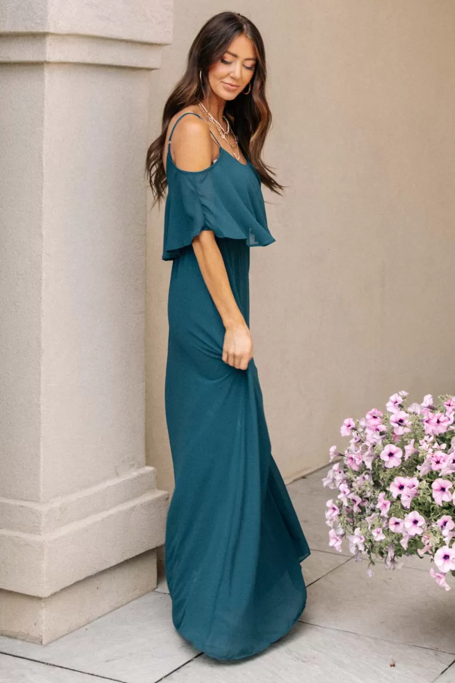 Cheap Toni Off The Shoulder Maxi Dress in - FINAL SALE MAXI DRESSES
