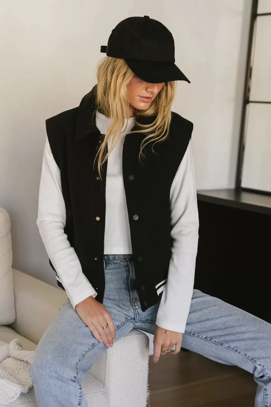 Sale Varsity Snap Button Vest OUTERWEAR | TOPS