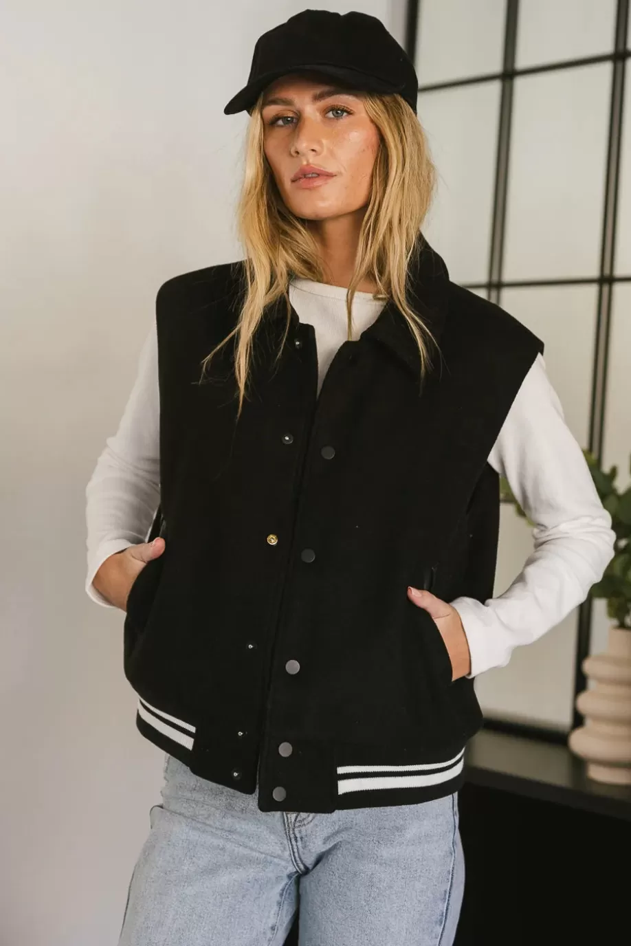 Sale Varsity Snap Button Vest OUTERWEAR | TOPS