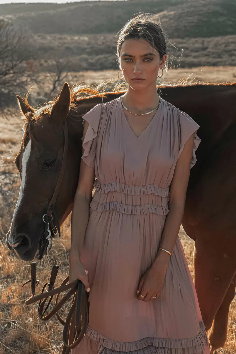 New Willa Ruffle Dress in MIDI DRESSES | DRESSES