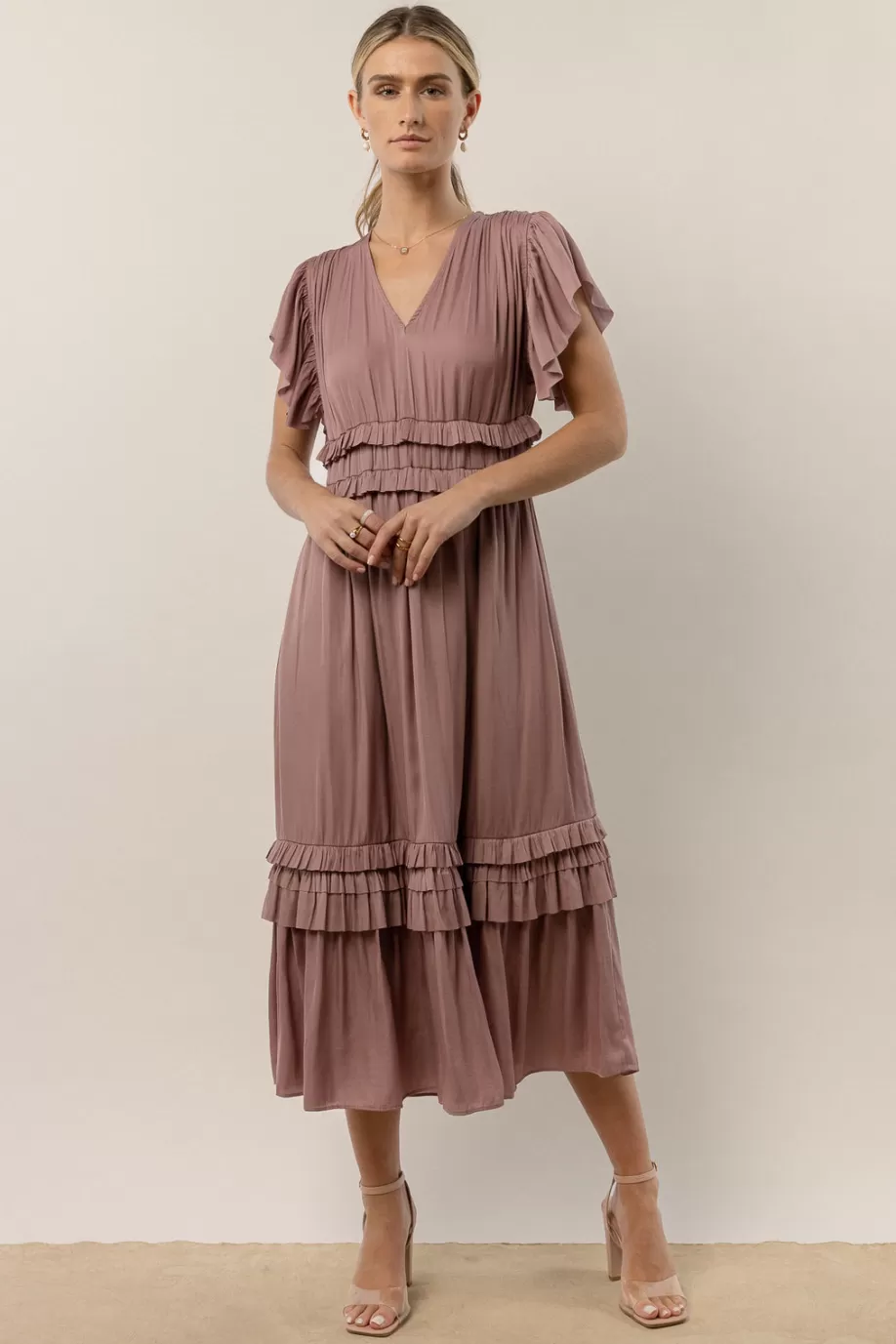 New Willa Ruffle Dress in MIDI DRESSES | DRESSES